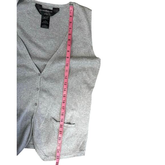 Norma Kamalie Gray Button Up Sweater Vest | Grandpa Vibes | women’s Size Medium - Picture 7 of 7